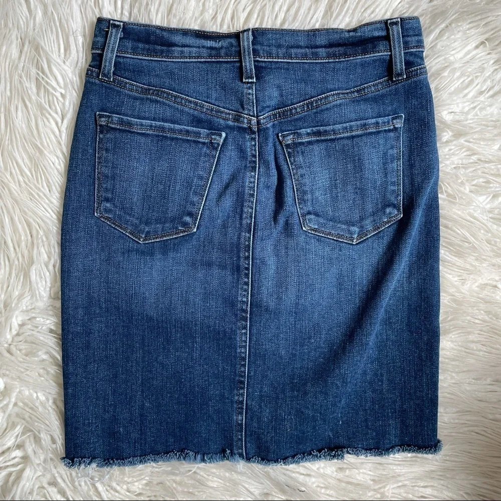 J Brand Roleen Luna Rose Blue Cutoff Denim Skirt